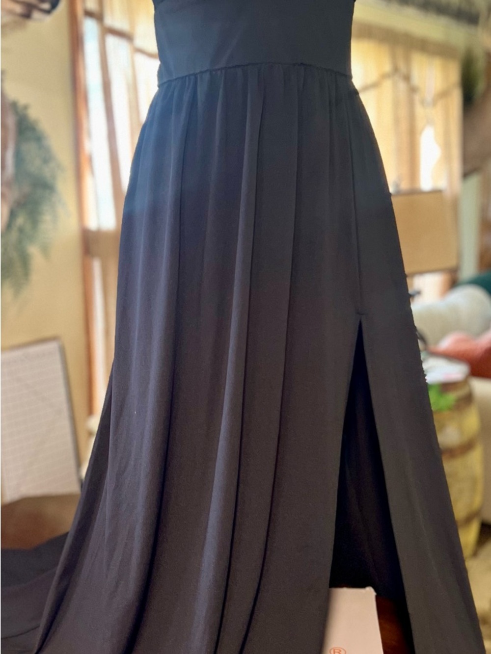 Ever Pretty Black Maxi Skirt with Side Slit